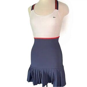 Lacoste Dark Blue Pleated Tennis Dress with Builtin Bra
